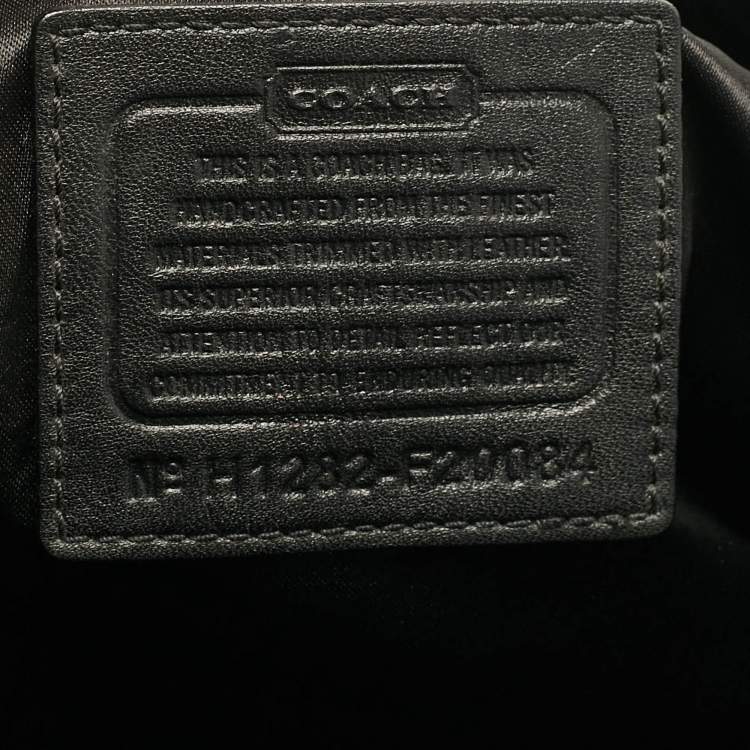 Pre Owned Coach Black Satin and Patent Leather Ashley Tote