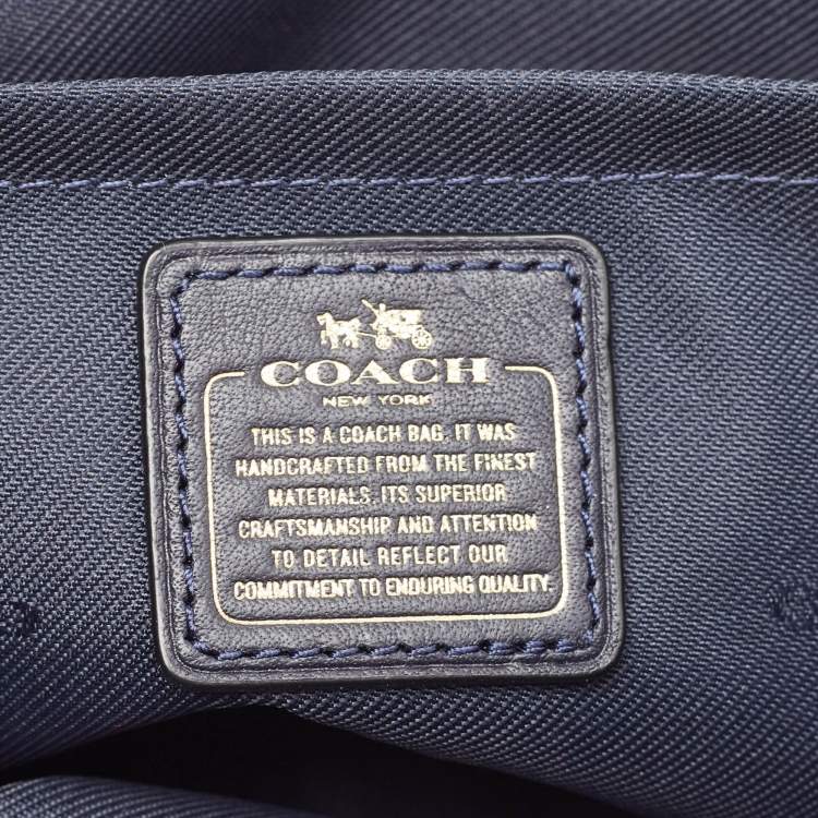 Pre Owned Coach Two Tone Blue Python Embossed Leather Journal Crossbody Bag