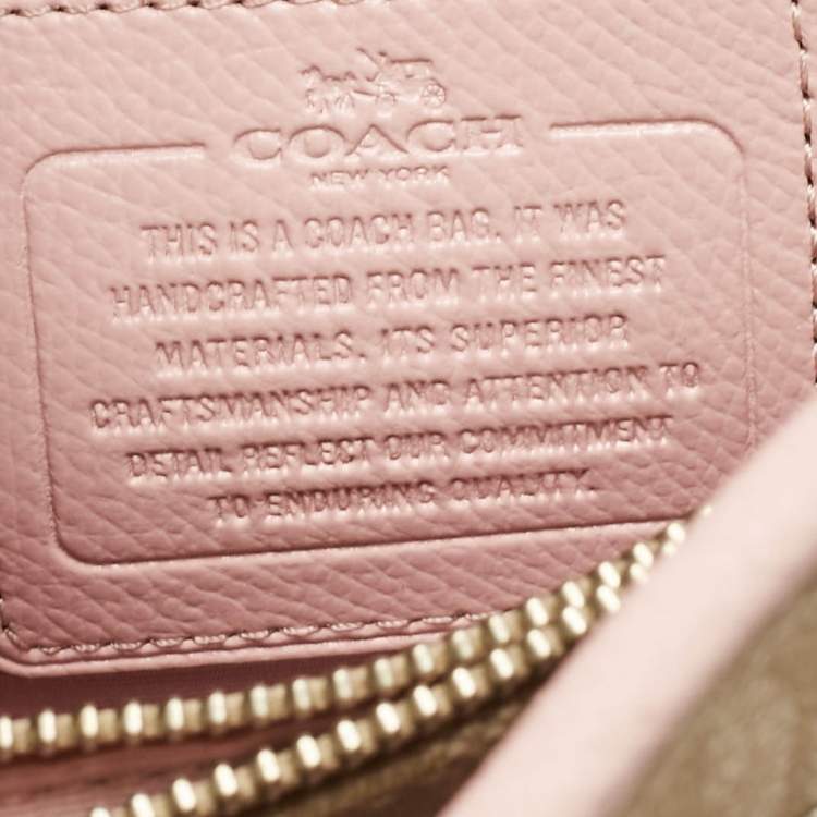 مملوكة مسبقًا Coach Pink/Beige Signature Coated Canvas Margot Carryall Satchel