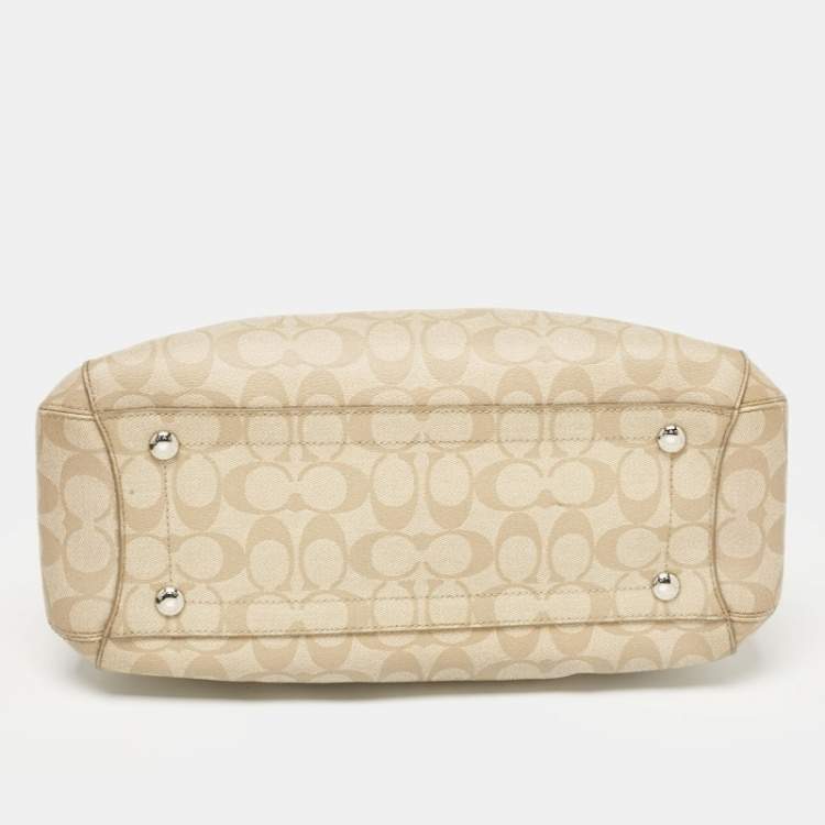مملوكة مسبقًا Coach Pink/Beige Signature Coated Canvas Margot Carryall Satchel