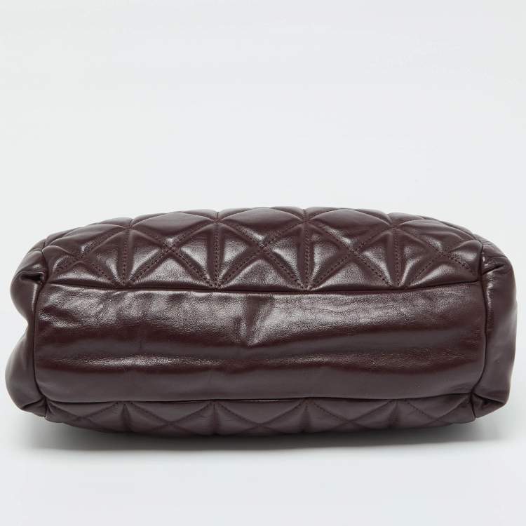 مملوكة مسبقًا Coach Burgundy Quilted Leather Phoebe Madison Shoulder Bag