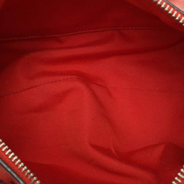 Pre Owned Coach Red Printed Leather Bennett Satchel