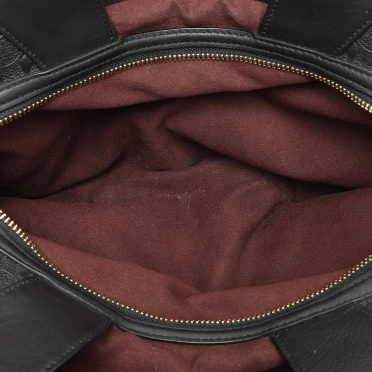 Pre Owned Coach Black Embossed Leather Lexy Shoulder Bag