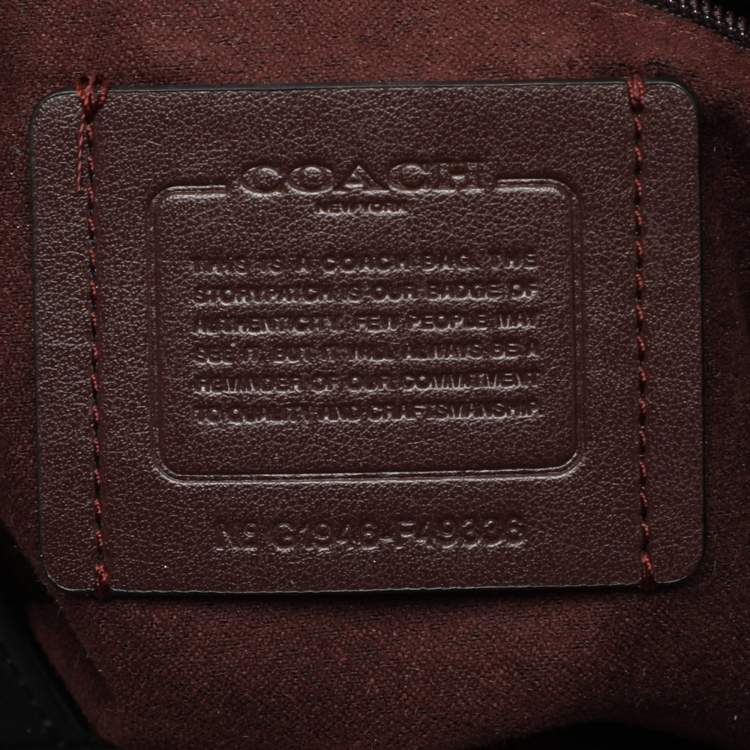 Pre Owned Coach Black Embossed Leather Lexy Shoulder Bag