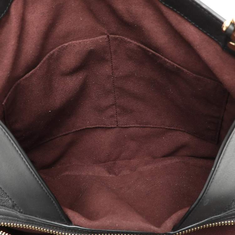 Pre Owned Coach Black Embossed Leather Lexy Shoulder Bag