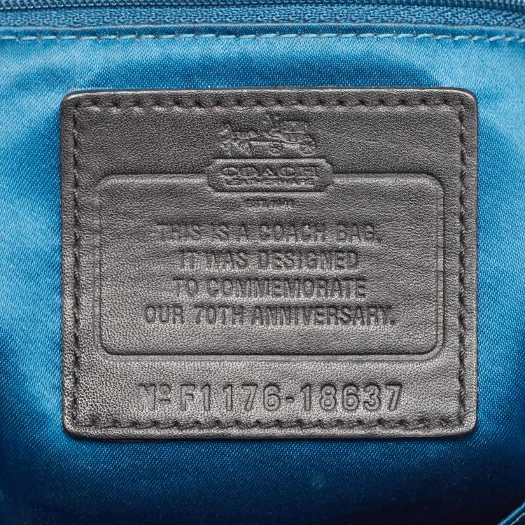 Pre Owned Coach Black Matelasse Nylon 70th Anniversary Madison Satchel