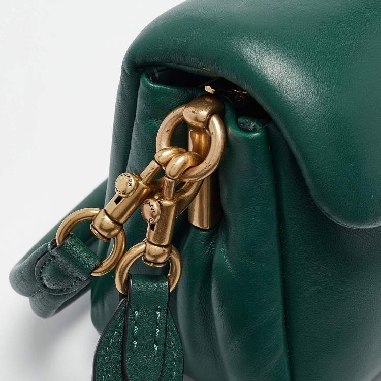 Pre Owned Coach Dark Green Leather Tabby Pillow 26 Shoulder Bag