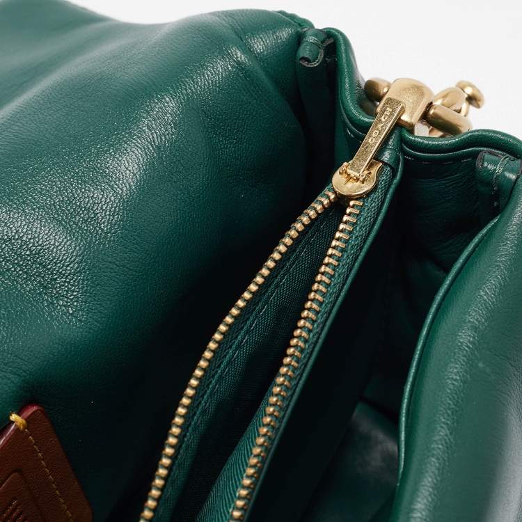 Pre Owned Coach Dark Green Leather Tabby Pillow 26 Shoulder Bag