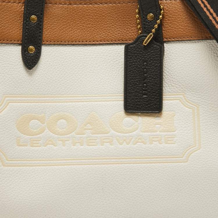 Pre Owned Coach Multicolor Leather Coach Badge Field 30 Tote