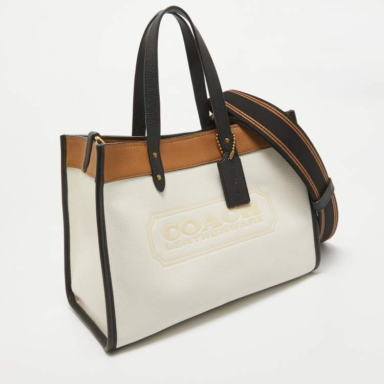 Pre Owned Coach Multicolor Leather Coach Badge Field 30 Tote