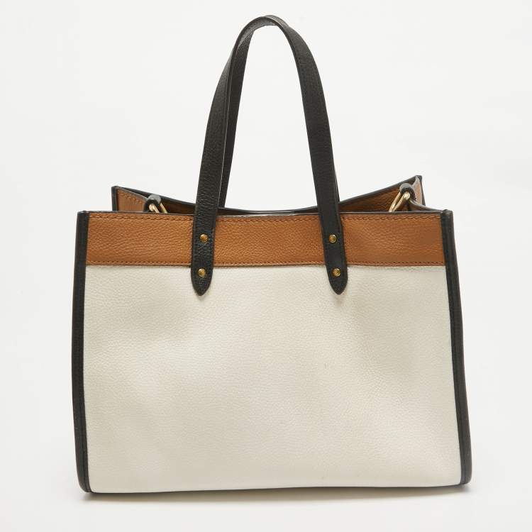Pre Owned Coach Multicolor Leather Coach Badge Field 30 Tote