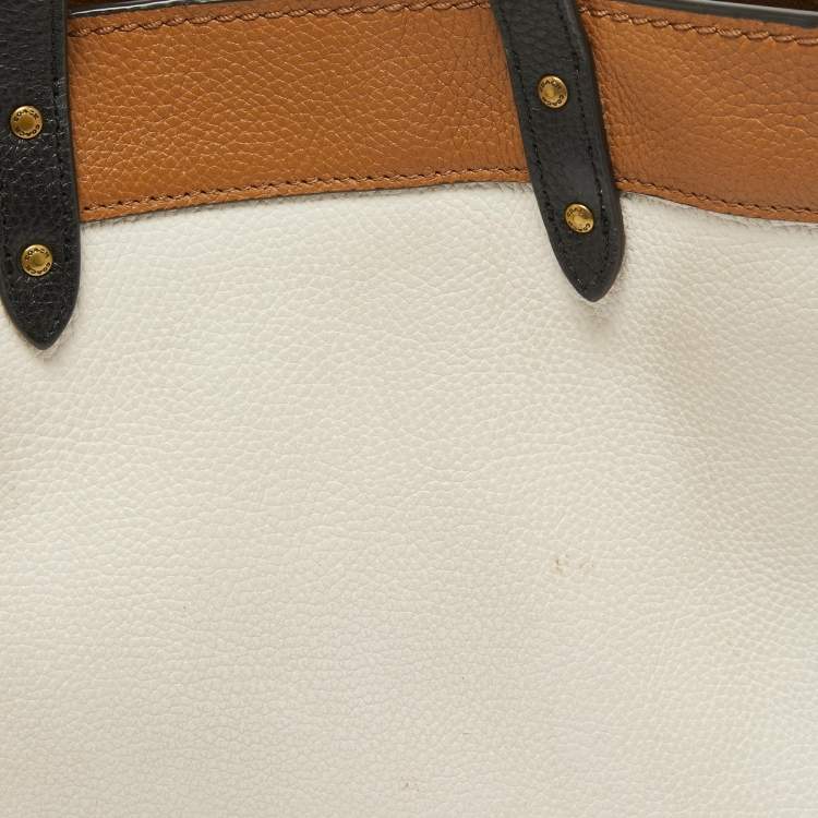 Pre Owned Coach Multicolor Leather Coach Badge Field 30 Tote