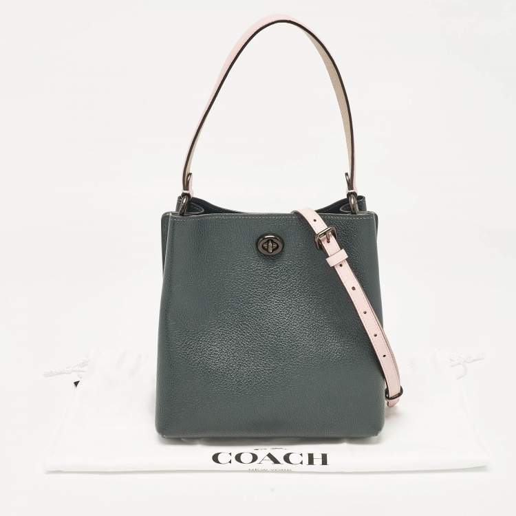 Pre Owned Coach Dark Green Leather Willow Bucket Bag