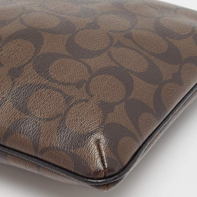 مملوكة مسبقًا Coach Beige/Brown Signature Coated Canvas and Leather Crossbody Bag