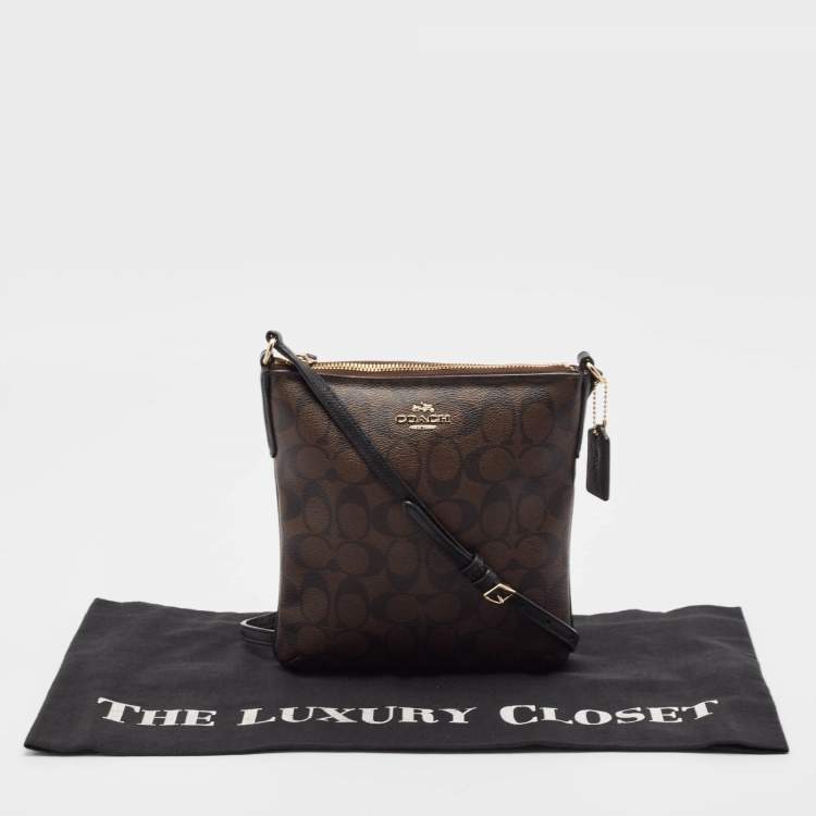 مملوكة مسبقًا Coach Beige/Brown Signature Coated Canvas and Leather Crossbody Bag