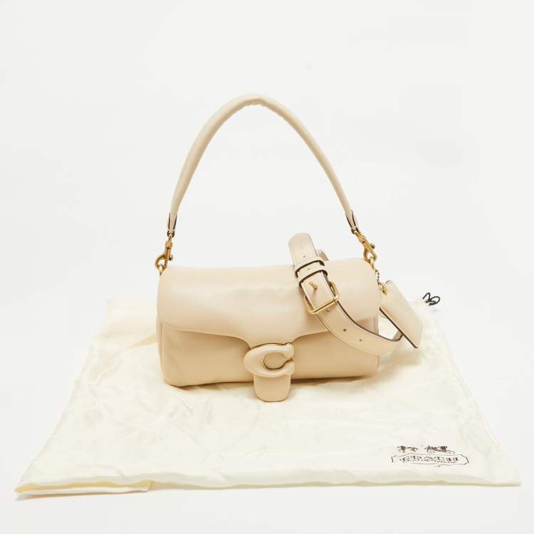 Pre Owned Coach Beige Leather Tabby Pillow 26 Shoulder Bag