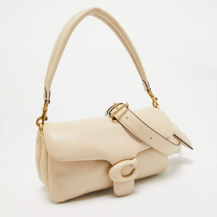 Pre Owned Coach Beige Leather Tabby Pillow 26 Shoulder Bag