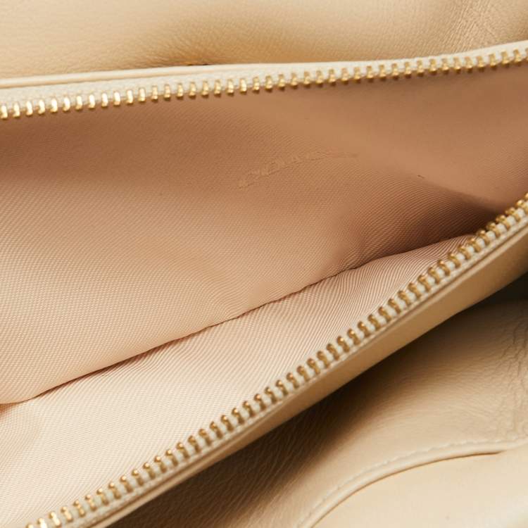 Pre Owned Coach Beige Leather Tabby Pillow 26 Shoulder Bag
