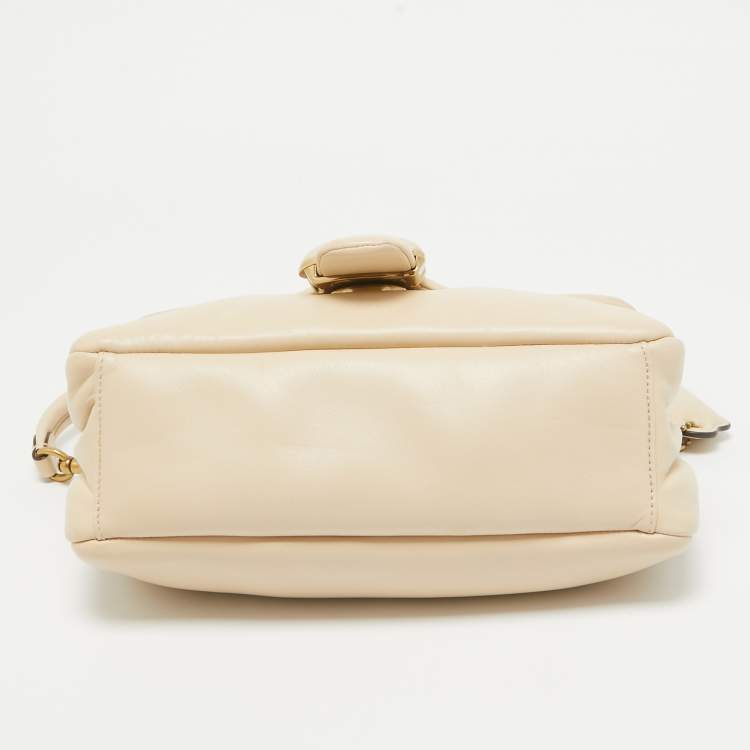 Pre Owned Coach Beige Leather Tabby Pillow 26 Shoulder Bag