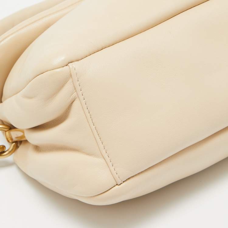 Pre Owned Coach Beige Leather Tabby Pillow 26 Shoulder Bag