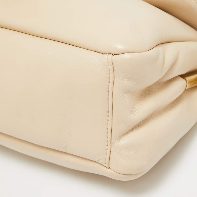 Pre Owned Coach Beige Leather Tabby Pillow 26 Shoulder Bag