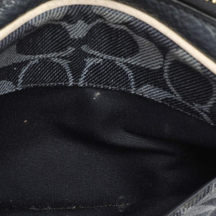 Pre Owned Coach Blue Signature Canvas Jes Camera Crossbody Bag