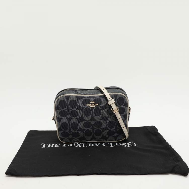 Pre Owned Coach Blue Signature Canvas Jes Camera Crossbody Bag