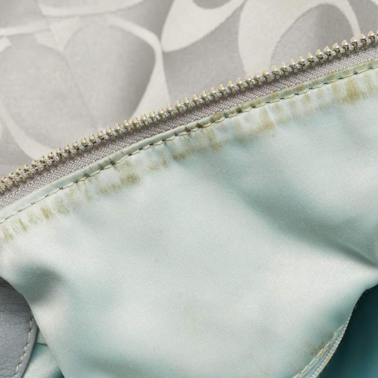 Pre Owned Coach Grey Signature Fabric and Leather Kristin Hobo