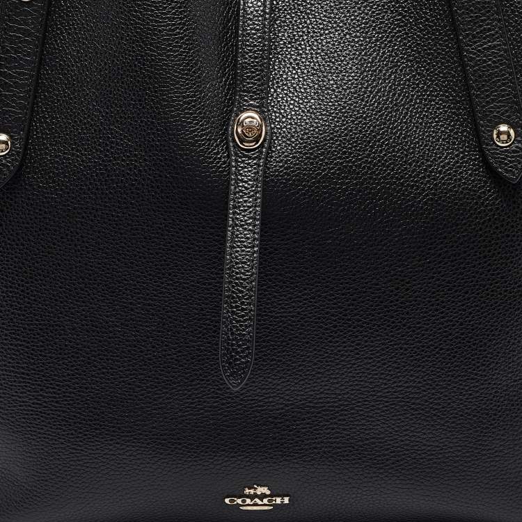 Pre Owned Coach Black Leather Market Tote