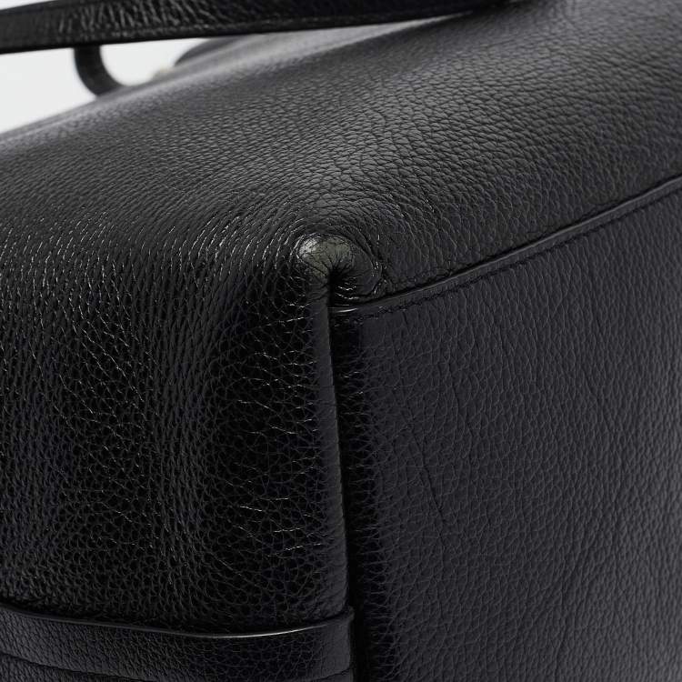 Pre Owned Coach Black Leather Market Tote