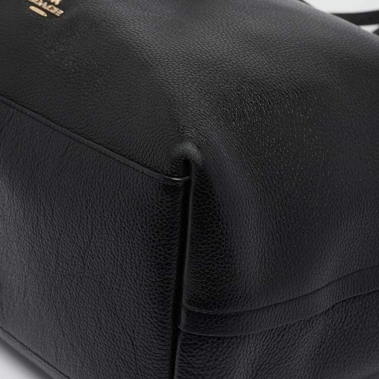 Pre Owned Coach Black Leather Market Tote