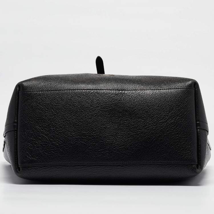 Pre Owned Coach Black Leather Market Tote