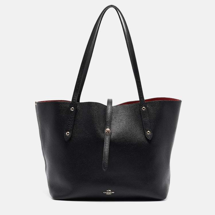 Coach market leather tote deals