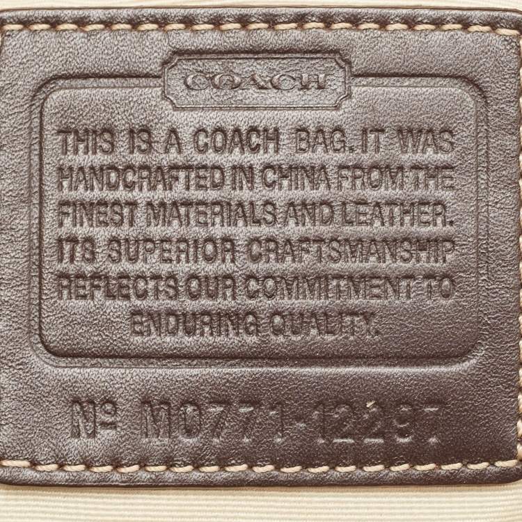 Pre Owned Coach Beige/Brown Signature Canvas and Leather Satchel