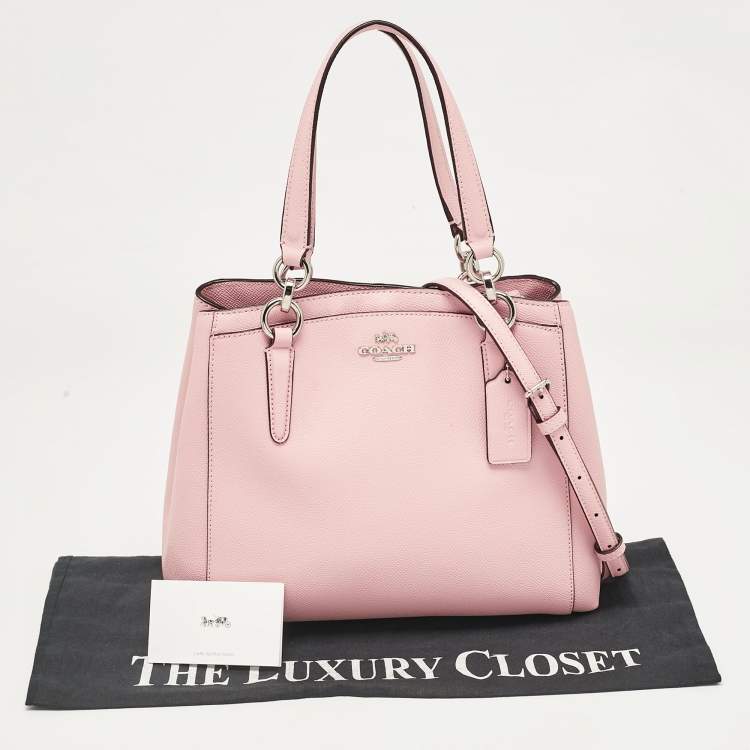 Pre Owned Coach Pink Leather Minetta Tote