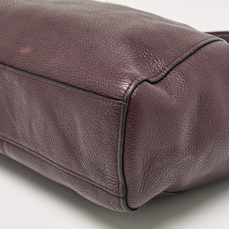 Pre Owned Coach Purple Pebbled Leather Prairie Satchel
