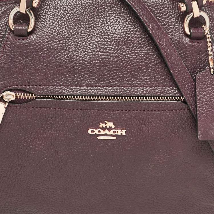 Pre Owned Coach Purple Pebbled Leather Prairie Satchel