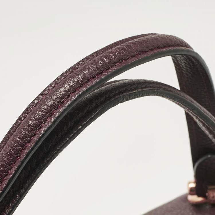 Pre Owned Coach Purple Pebbled Leather Prairie Satchel