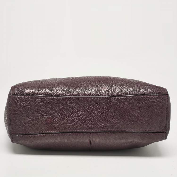 Pre Owned Coach Purple Pebbled Leather Prairie Satchel