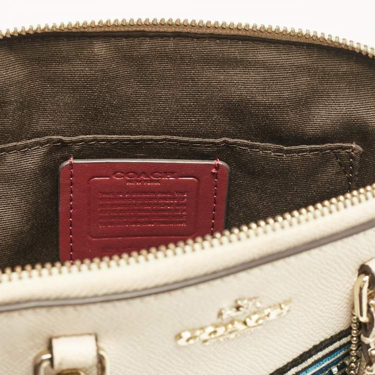 Pre Owned Coach Cream Leather Sierra Butterfly Satchel