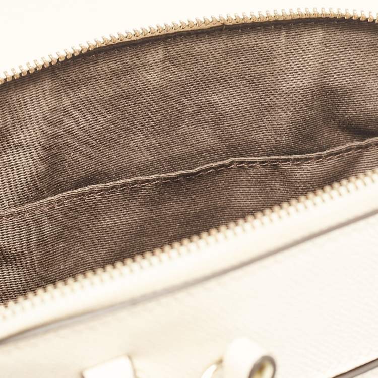 Pre Owned Coach Cream Leather Sierra Butterfly Satchel