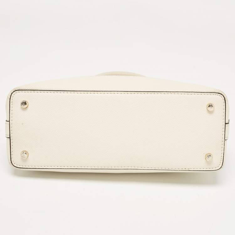 Pre Owned Coach Cream Leather Sierra Butterfly Satchel
