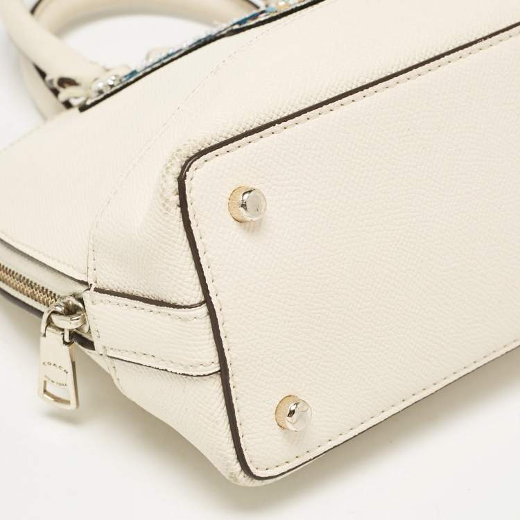 Pre Owned Coach Cream Leather Sierra Butterfly Satchel