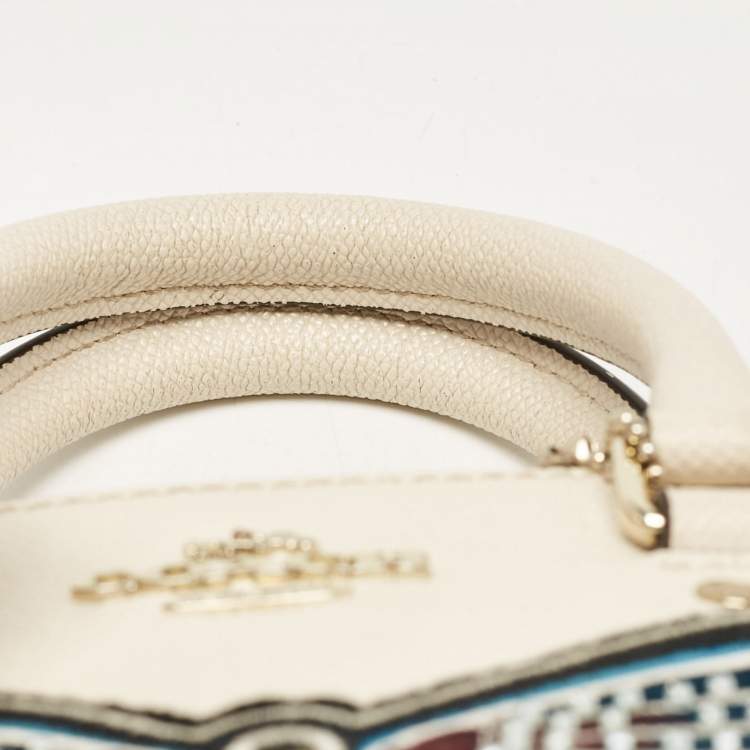 Pre Owned Coach Cream Leather Sierra Butterfly Satchel