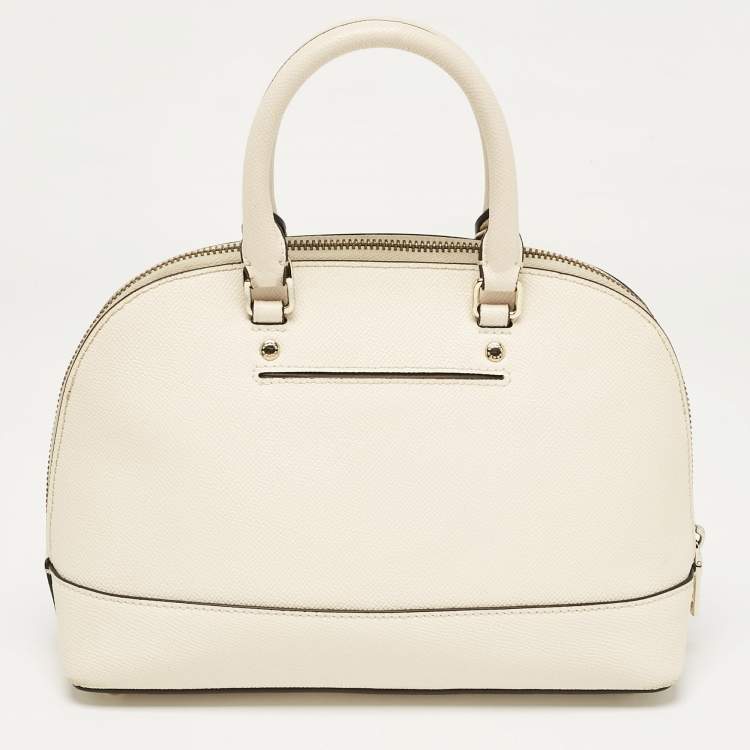 Pre Owned Coach Cream Leather Sierra Butterfly Satchel