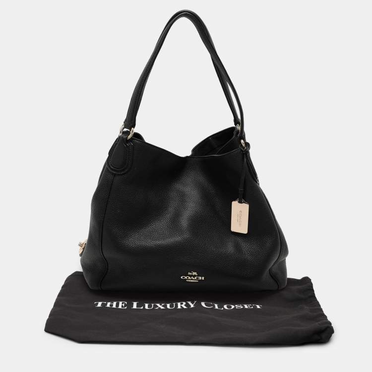 Pre Owned Coach Black Leather Edie 31 Satchel