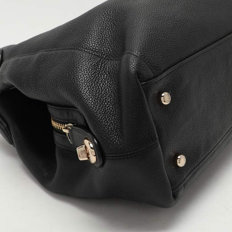 Pre Owned Coach Black Leather Edie 31 Satchel