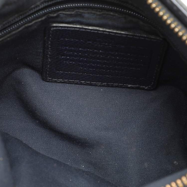 Pre Owned Coach Navy Blue Leather Mini Chirstie Top Zip Tote