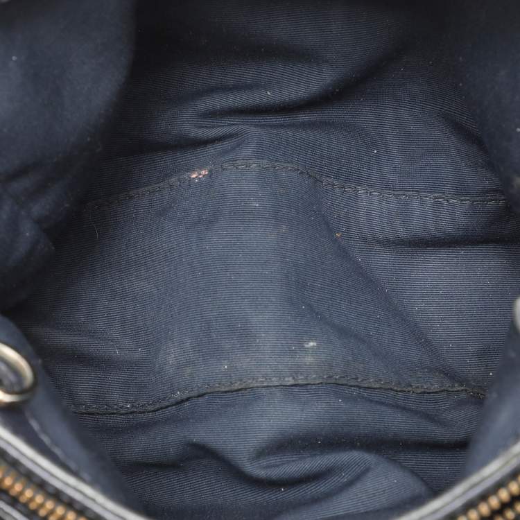 Pre Owned Coach Navy Blue Leather Mini Chirstie Top Zip Tote