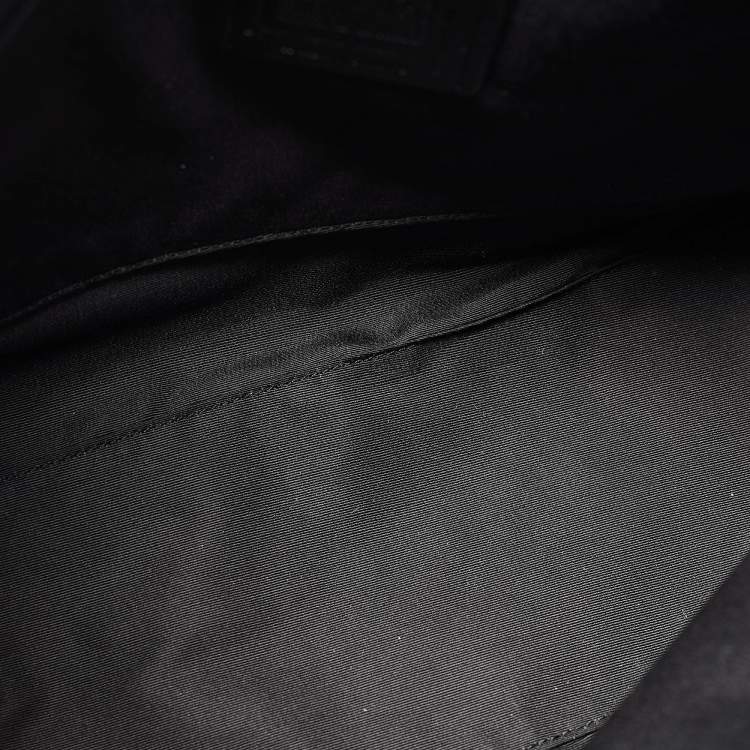Pre Owned Coach Black/Silver Signature Coated Canvas and Leather City Zip Tote